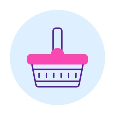 piknik sepeti web simgesi, vektör illüstrasyonu 