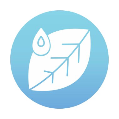 Su damlası ve yaprak simgesinin vektör çizimi