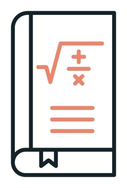 Matematik kitabı. Web simgesi basit illüstrasyon                         