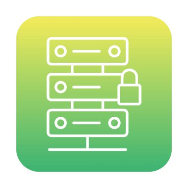 Sunucu vektör simgesini basit illüstrasyonla kilitle