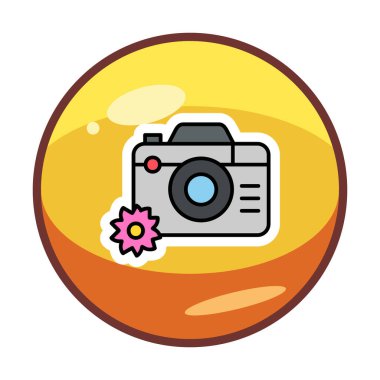 fotoğraf makinesi ikon vektör illüstrasyonu                      