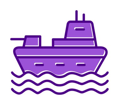 Gemi simgesi, vektör illüstrasyonu