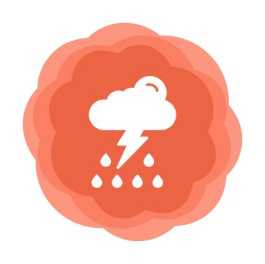 Gök gürültüsü hava durumu ikonu vektör çizimi tasarımı