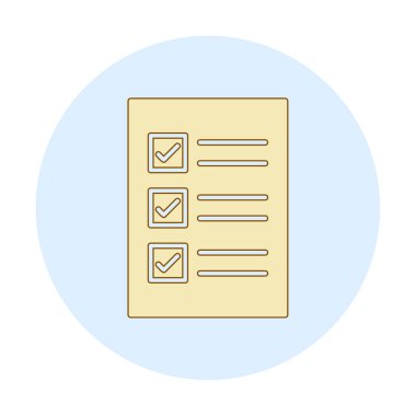 Kontrol Listesi web simgesi, vektör illüstrasyonu 