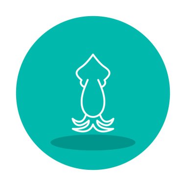 Beyaz arkaplanda mürekkep balığı vektörü simgesi 