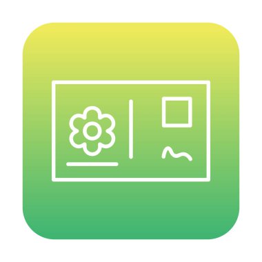 Kartpostal simgesi, vektör illüstrasyonu basit tasarım