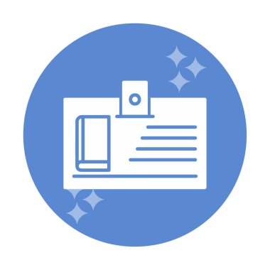 Kütüphane kartı simgesi, vektör illüstrasyonu