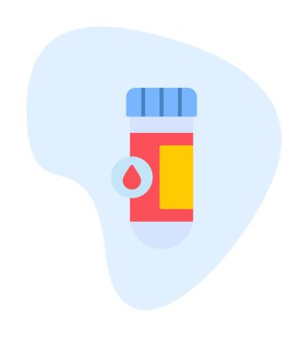 Kan testi tüpü ana hat vektör simgesi. Laboratuvar test sembolü, logo illüstrasyonu.