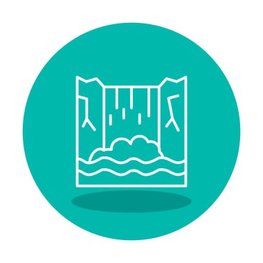 Basit Waterfal simgesi, vektör illüstrasyonu