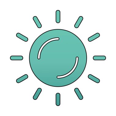 Güneş düz simge vektör çizim