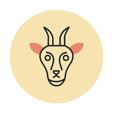 Keçi başı düz vektör simgesi 