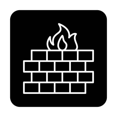 Şömine simgesinin vektör illüstrasyonu 