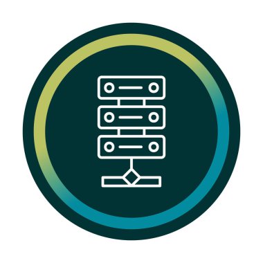 Ağ sunucu simgesinin vektör illüstrasyonu 