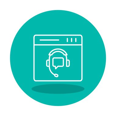 Modern Çevrimiçi Online Destekleyici element tasarımının vektör illüstrasyonu                            