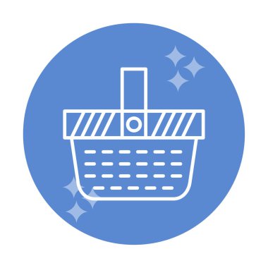 piknik sepeti web simgesi, vektör illüstrasyonu 