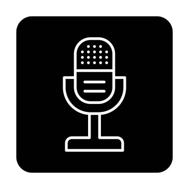 mikrofon yassı ikon. mikrofon logosu, vektör illüstrasyonu.