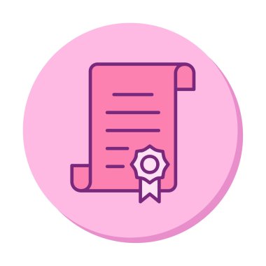 Sertifika vektör simgesi modern basit illüstrasyon                                 