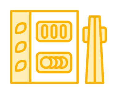 Basit Japon Bento kutusu simgesi, vektör illüstrasyonu