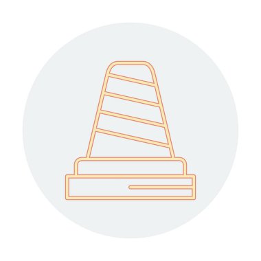 Trafik konisi vektör simgesi basit vektör illüstrasyonu