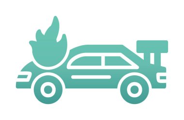 Yanan Araba ikon vektör illüstrasyonuName