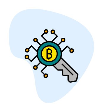 Şifreleme Anahtarı simgesi. vektör ince çizgi çizimi.