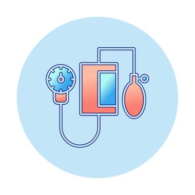 Basit Kan basıncı ölçüm simgesi, vektör illüstrasyonu