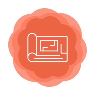 harita düz simgesi, vektör illüstrasyonu