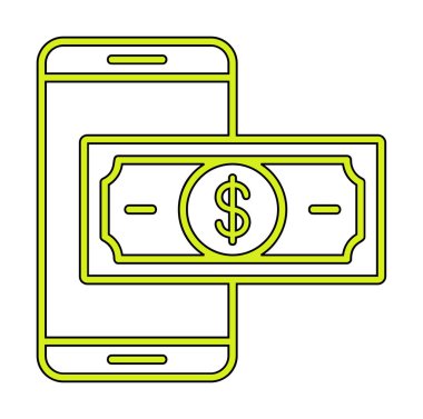 Basit Çevrimiçi Ödeme simgesi, vektör illüstrasyonu