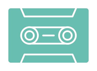 Kaset. Web simgesi basit illüstrasyon                               