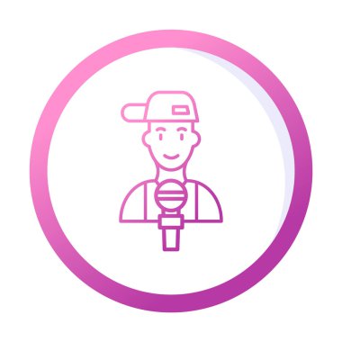 Mikrofonlu rapçinin vektör çizimi 