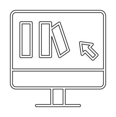 Basit Çevrimiçi Kitap satın alma simgesi, vektör illüstrasyonu