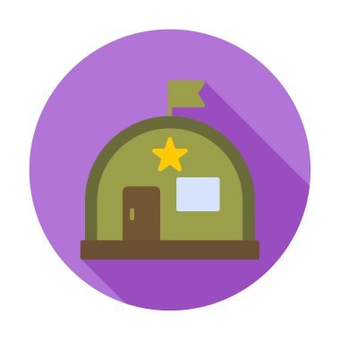 Basit Askeri Depo simgesi, vektör illüstrasyonu