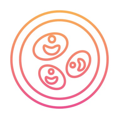 Bakteri petri kabı ve bakteri vektör simgesi 