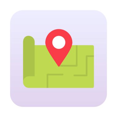 Konum iğnesi, vektör illüstrasyonlu harita simgesi