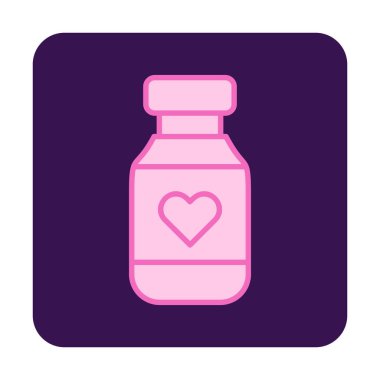 Vitamin şişesi simgesi, vektör illüstrasyonu