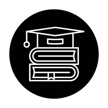 mezuniyet başlığı ve kitap simgesi vektör illüstrasyonuName 