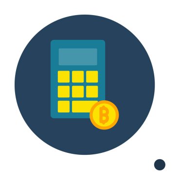 Şifreleme para birimi hesap makinesi web simgesi basit illüstrasyon