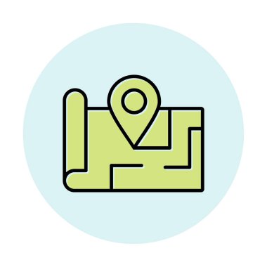 Konum iğnesi, vektör illüstrasyonlu harita simgesi