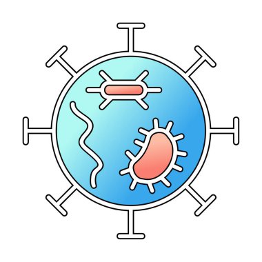 covid-19 parçacık işareti, vektör çizimi, virüs simgesi