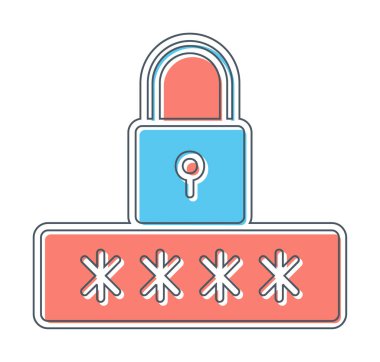 Basit Parola simgesi, vektör illüstrasyonu