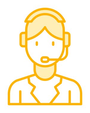 Basit Müşteri Hizmeti Temsilcisi simgesi, vektör illüstrasyonu