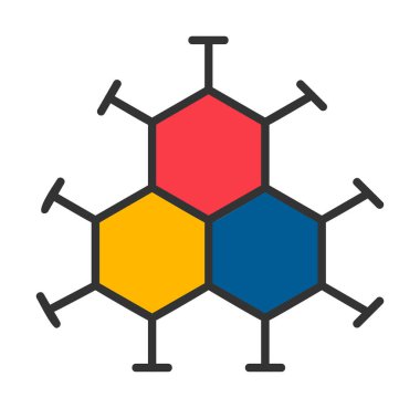 Basit molekül simgesi, vektör illüstrasyonu