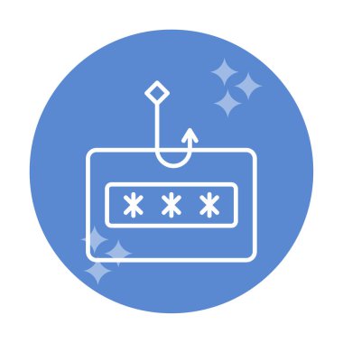 Basit düz phishing çizgisi vektör çizimi 