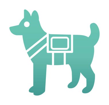 Askeri Köpek simgesi vektör illüstrasyonu