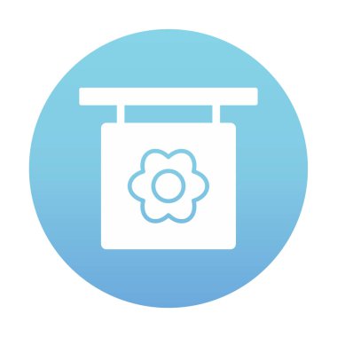 Basit çiçek simgesi, vektör illüstrasyonu