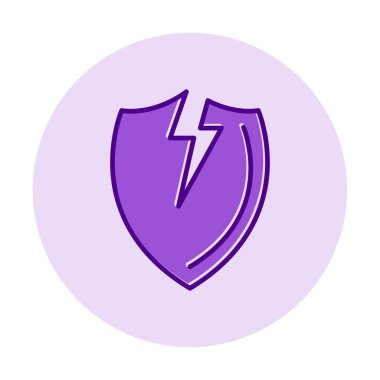 Kırık Kalkan simgesi. vektör illüstrasyonu 