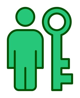 anahtar kişi ikon vektör illüstrasyonu