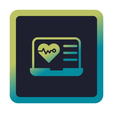 Dizüstü bilgisayardaki basit düz kalp atışı simgesi