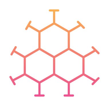 Basit molekül simgesi, vektör illüstrasyonu