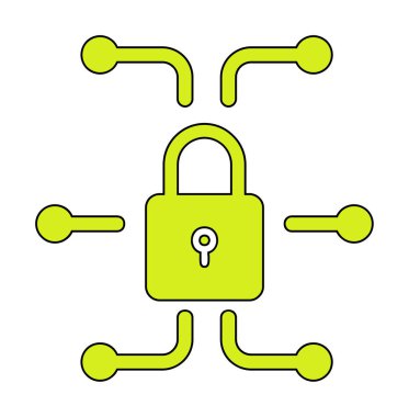 Ağ güvenlik simgesi, vektör çizim 